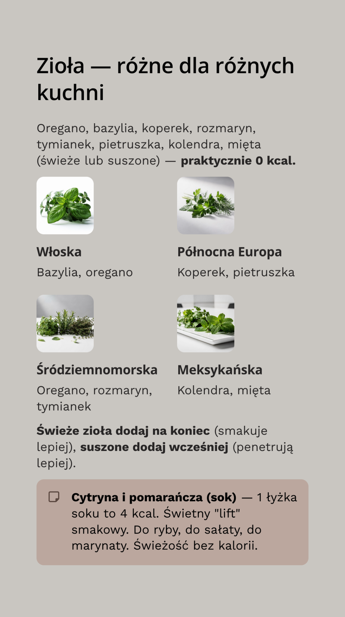 Zioła — różne dla różnych kuchni